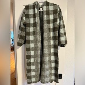 A New Day Long Plaid Sweater Coat